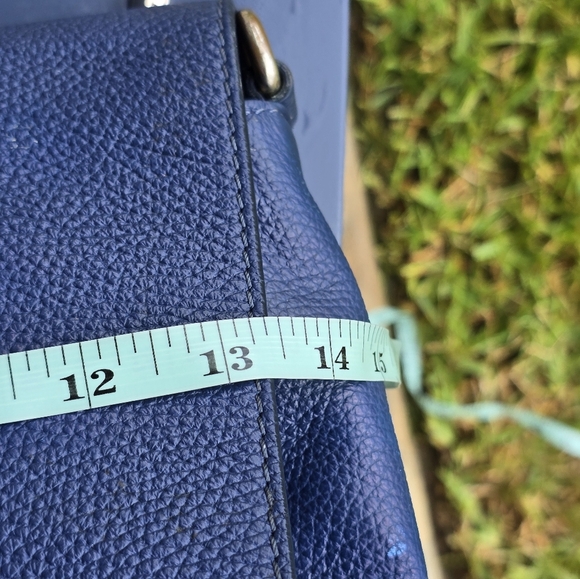 Authentic Versace Leather Shoulder Crossbody Bag Women Blue Removeable Strap - Picture 9 of 16